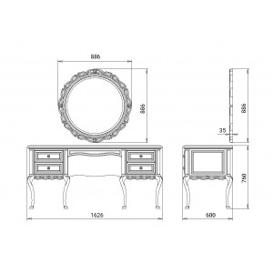 Francesca dressing table with mirror. Photo 3